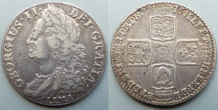 George II 1745 LIMA shilling